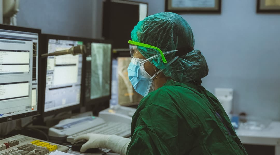 nurse watching a screen